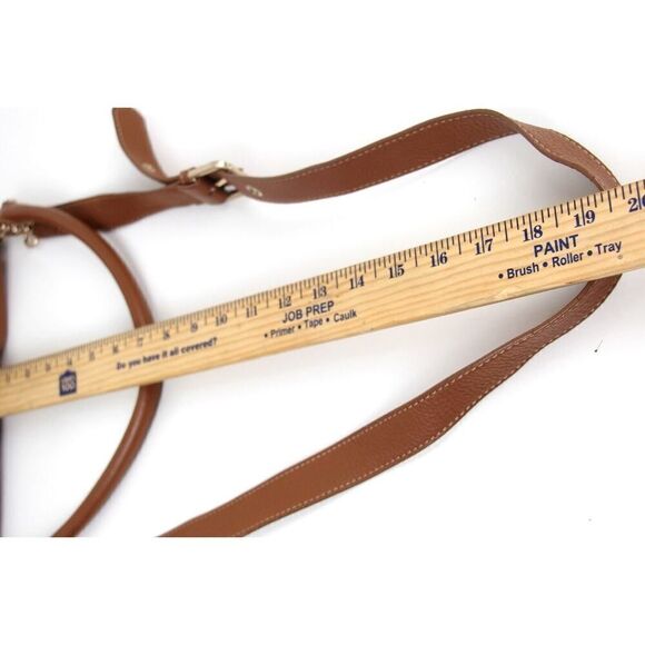 Nine West BROWN GENUINE LEATHER FLAP LOGO SHOULDER BAG HANDBAG HOBO PURSE - Picture 13 of 16